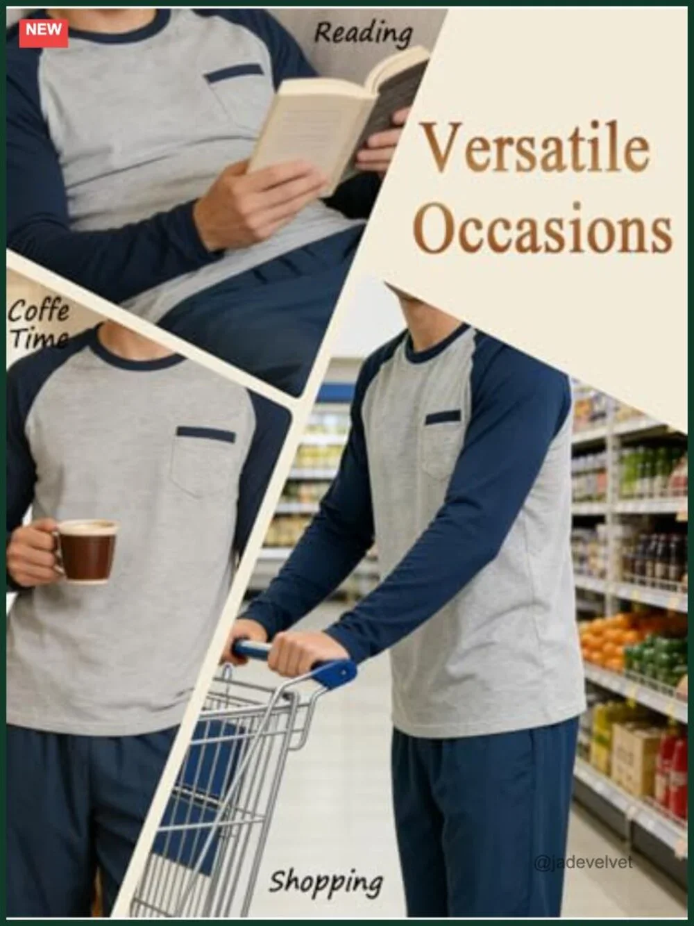 Men's 2-Piece Long Sleeve Pajama Set with Pockets Loungewear Sleepwear